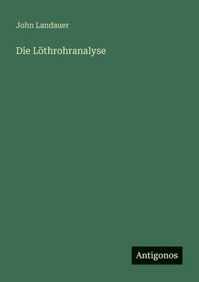 bokomslag Löthrohranalyse