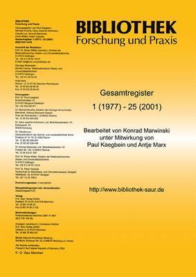 bokomslag Bibliothek - Forschung Und Praxis