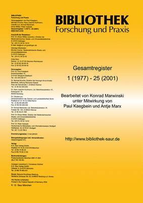 Konrad Marwinski, Paul Kaegbein, Antje Marx - Bibliothek - Forschung Und Praxis, Häftad