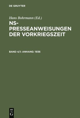 Gabriele Toepser-Ziegert, Hans Bohrmann - Anhang: 1936, Inbunden