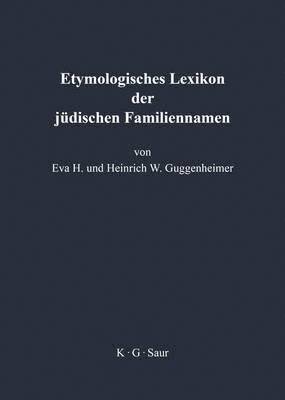 Etymologisches Lexikon Der Judischen Familiennamen 1