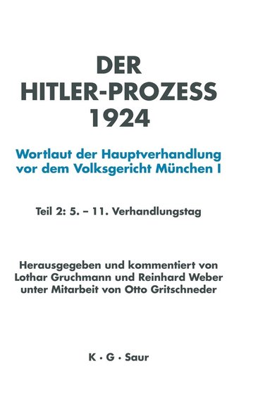 bokomslag Hitler-Prozeß 1924 Tl.2