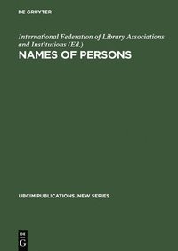 bokomslag Names of Persons