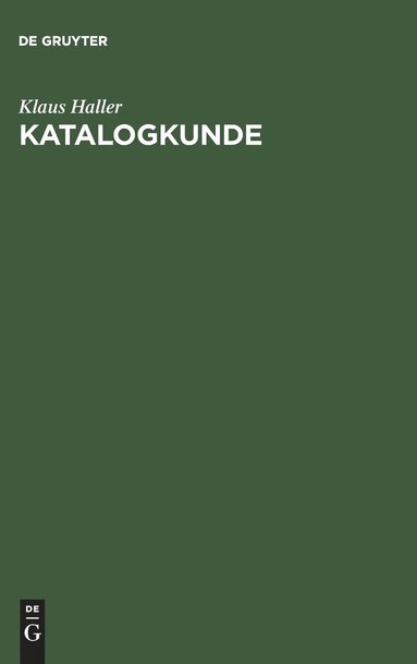 Klaus Haller - Katalogkunde, Inbunden