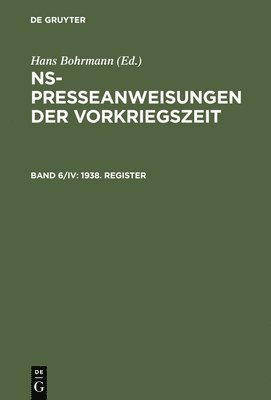 Claudia Bartels, Heike Fortmann-Petersen, Karen Peter, Hans Bohrmann - 1938. Register, Inbunden