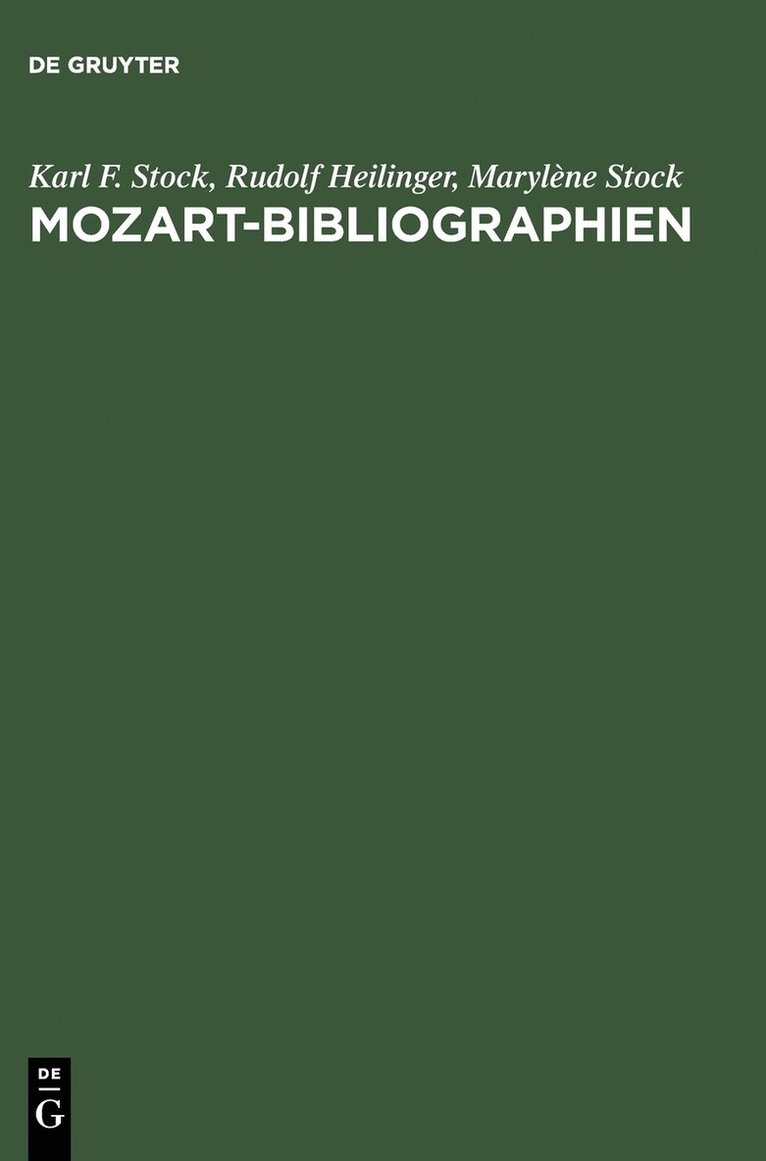 Mozart-Bibliographien / Mozart Bibliographies 1