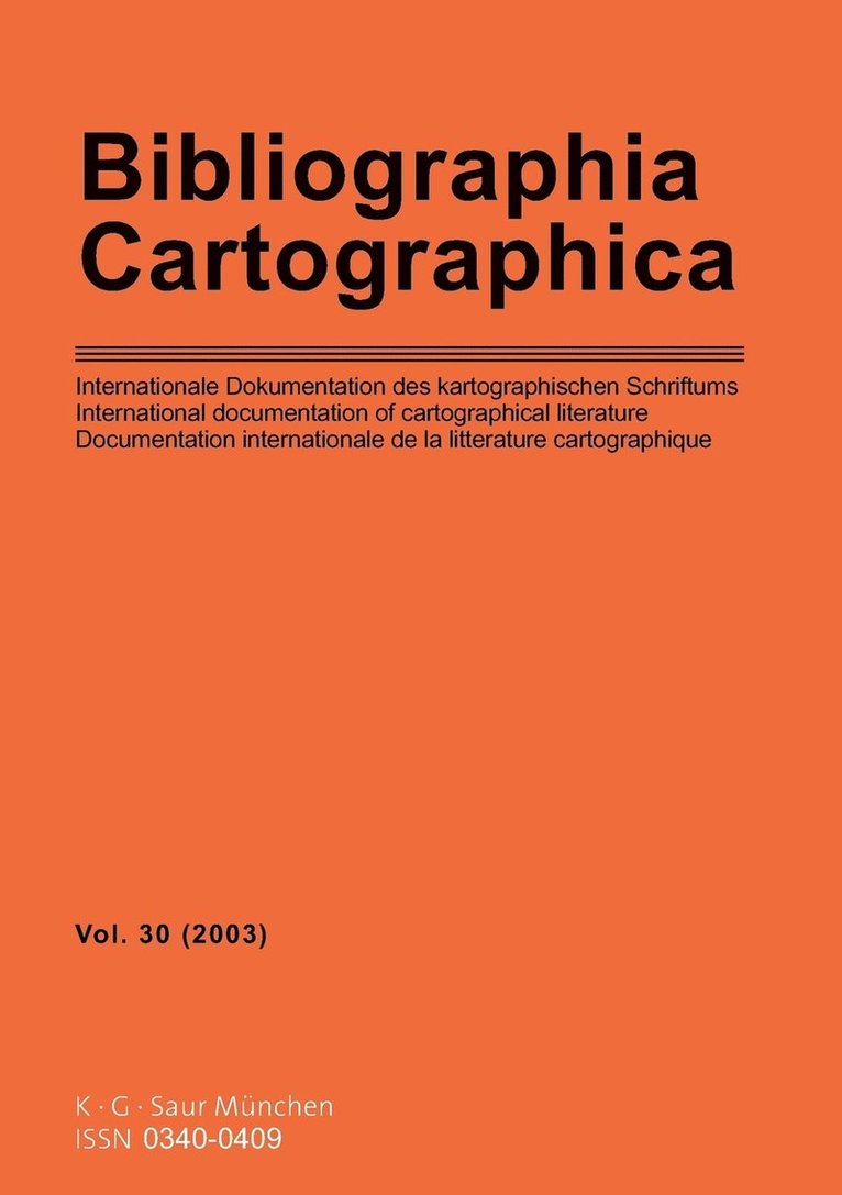 Bibliographia Cartographica 1