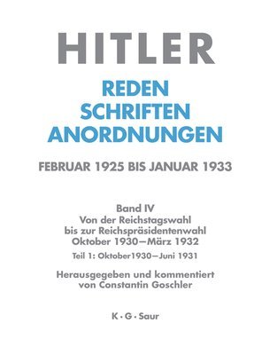 Constantin Goschler - Oktober 1930 - Juni 1931, Inbunden