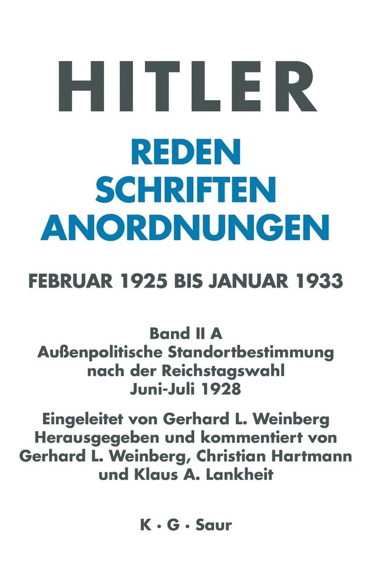 Auenpolitische Standortbestimmung Nach Der Reichstagswahl Juni - Juli 1928 1