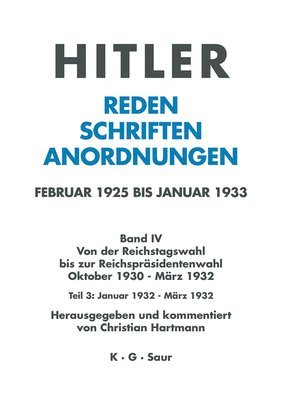 Christian Hartmann - Januar Bis März 1932, Inbunden
