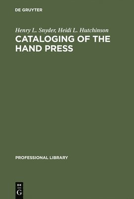 Cataloging of the Hand Press 1