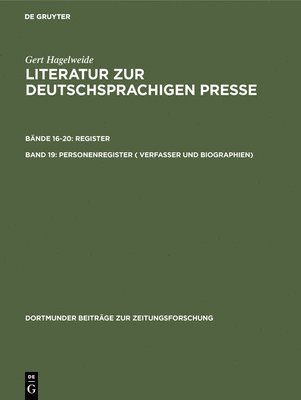 Personenregister ( Verfasser Und Biographien) 1