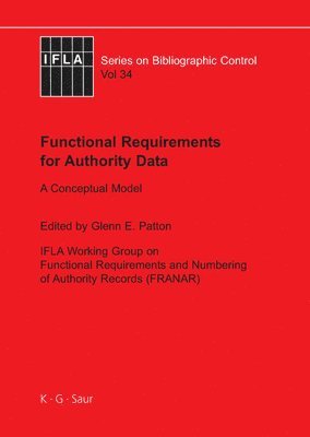 bokomslag Functional Requirements for Authority Data