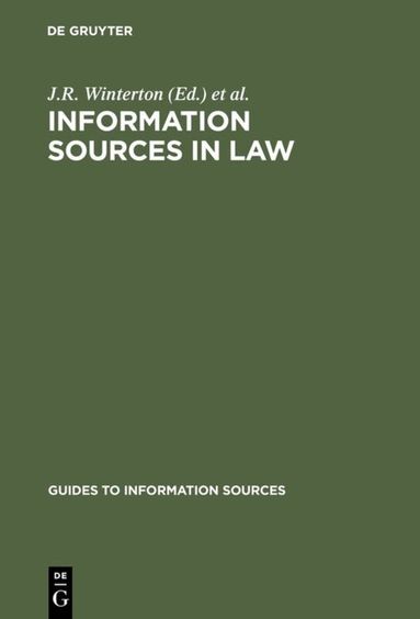 J.R. Winterton, Elizabeth M. Moys - Information Sources in Law, Inbunden