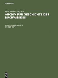 bokomslag Archiv fr Geschichte des Buchwesens, Band 28, Archiv fr Geschichte des Buchwesens (1987)