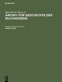 bokomslag Archiv fr Geschichte des Buchwesens, Band 32, Archiv fr Geschichte des Buchwesens (1989)