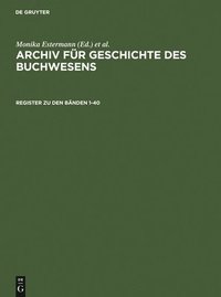 bokomslag Register Zum Archiv Fr Geschichte Des Buchwesens