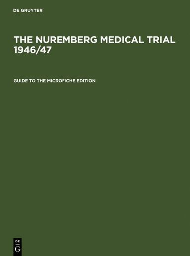 Johannes Eltzschig, Michael Walter - Guide to the Microfiche Edition, Inbunden