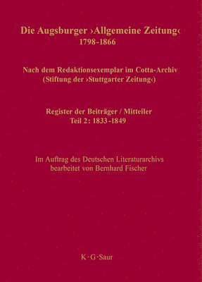 bokomslag Register der Beitrger / Mitteiler