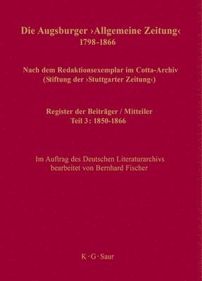 Register der Beiträger / Mitteiler