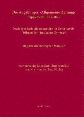 Register der Beiträger / Mitteiler
