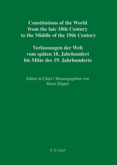 Fred Stevens, Philippe Poirier, Peter A.J. van den Berg - Constitutional Documents of Belgium, Luxembourg and the Netherlands 1789–1848, Inbunden