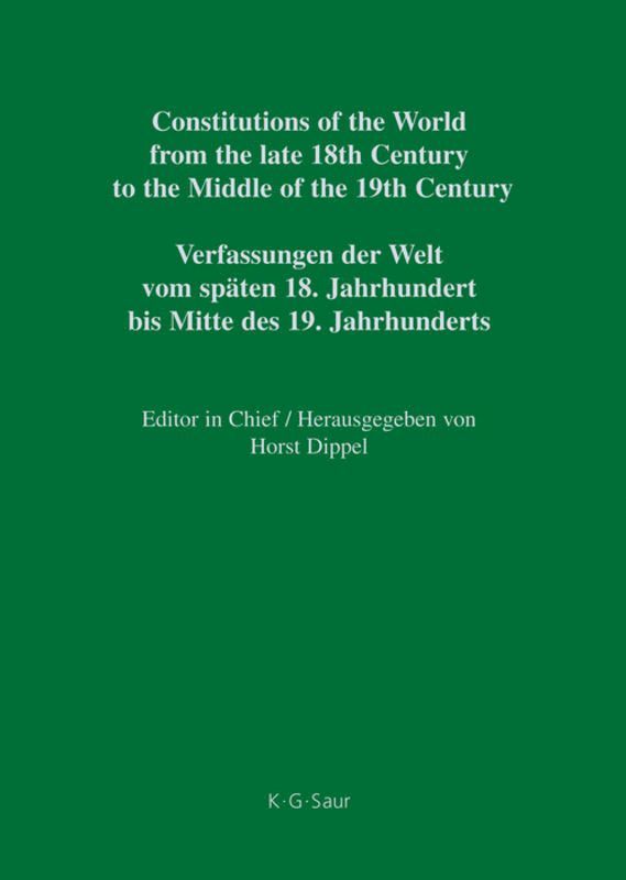 Constitutional Documents of Belgium, Luxembourg and the Netherlands 1789–1848
