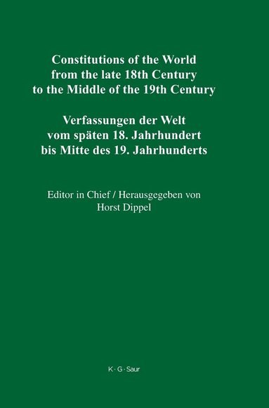 bokomslag Constitutions of the World from the late 18th Century to the Middle of  the 19th Century, Supplement, Hawai'i and Liberia