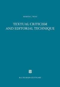 bokomslag Textual Criticism and Editorial Technique