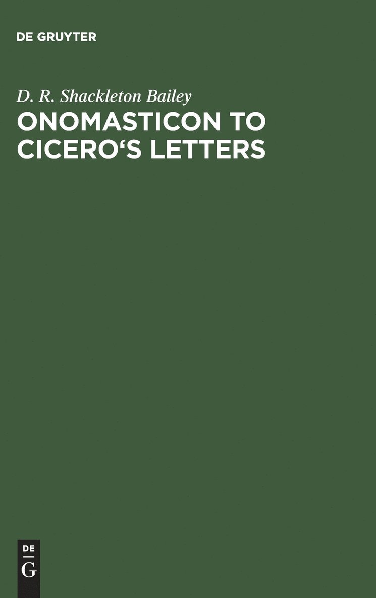 Onomasticon to Cicero's Letters 1