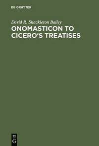 bokomslag Onomasticon to Cicero's Treatises