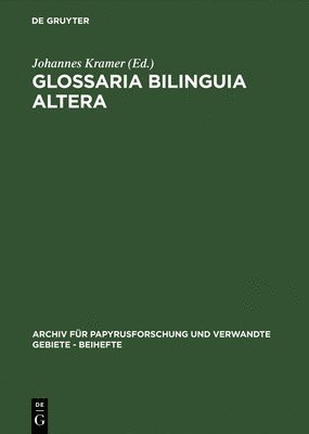 bokomslag Glossaria bilinguia altera