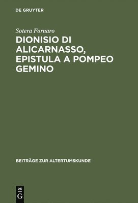 bokomslag Dionisio di Alicarnasso, Epistula a Pompeo Gemino
