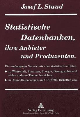 bokomslag Statistische Datenbanken, Ihre Anbieter Und Produzenten