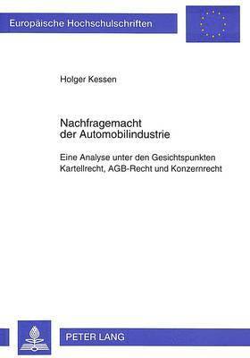 bokomslag Nachfragemacht Der Automobilindustrie