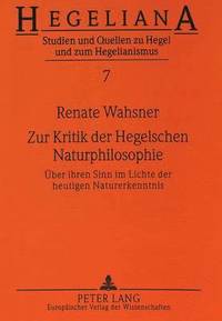 bokomslag Zur Kritik Der Hegelschen Naturphilosophie