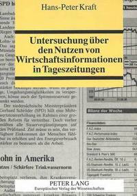 bokomslag Untersuchung Ueber Den Nutzen Von Wirtschaftsinformationen in Tageszeitungen