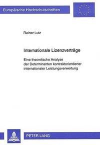 bokomslag Internationale Lizenzvertraege