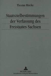 bokomslag Staatszielbestimmungen Der Verfassung Des Freistaates Sachsen
