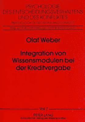 bokomslag Integration Von Wissensmodulen Bei Der Kreditvergabe