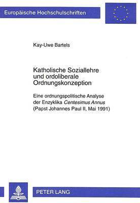 bokomslag Katholische Soziallehre und ordoliberale Ordnungskonzeption