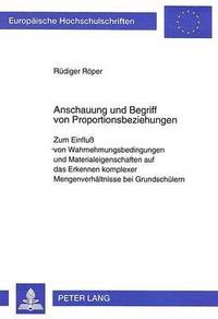 bokomslag Anschauung Und Begriff Von Proportionsbeziehungen