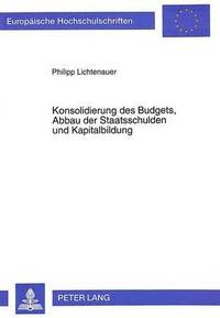 bokomslag Konsolidierung Des Budgets, Abbau Der Staatsschulden Und Kapitalbildung
