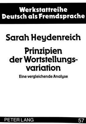Prinzipien Der Wortstellungsvariation 1