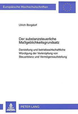 bokomslag Der Substanzsteuerliche Mageblichkeitsgrundsatz