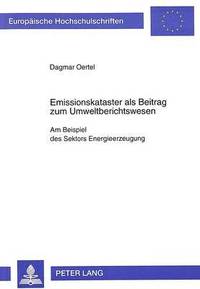 bokomslag Emissionskataster ALS Beitrag Zum Umweltberichtswesen