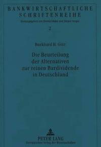 bokomslag Die Beurteilung Der Alternativen Zur Reinen Bardividende in Deutschland