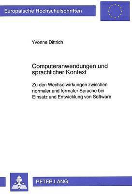 bokomslag Computeranwendungen Und Sprachlicher Kontext