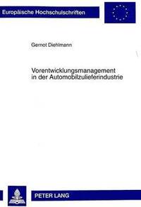 bokomslag Vorentwicklungsmanagement in Der Automobilzulieferindustrie