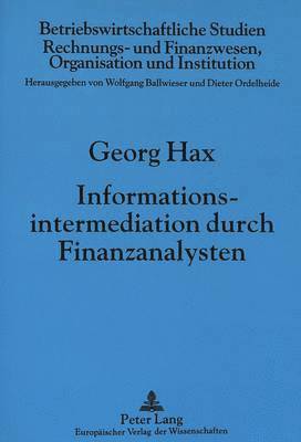 bokomslag Informationsintermediation Durch Finanzanalysten